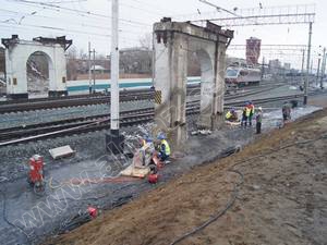 Канатная резка мостовых опор